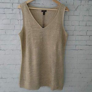 NWT Escada Sport Gold Knit V-Neck Blouse Large